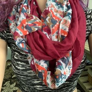 Colorful sheer infinity scarves